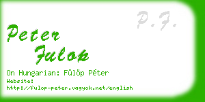 peter fulop business card